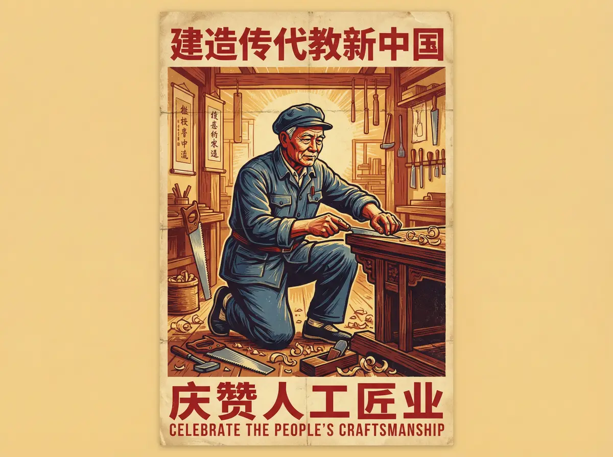 木工匠人精心雕琢 - 51吃瓜网 工匠风采